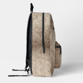 ヴィンテージバラダマスク名前をカスタムする引用文フローラ プリントバックパック (左)