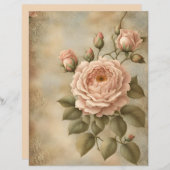 ヴィンテージバラデザインスクラップブック及びクラフト紙 (正面/裏面)