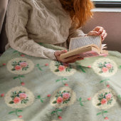 ヴィンテージバラドイリーアウェイスモークグリーンダマスク カフェラテマグ