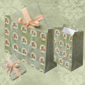 ヴィンテージバラドイリーアウェイスモークグリーンダマスク ストーンコースター