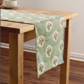 ヴィンテージバラドイリーアウェイスモークグリーンダマスク テーブルクロス