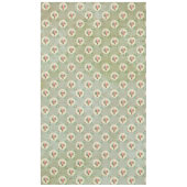 ヴィンテージバラドイリーアウェイスモークグリーンダマスク テーブルクロス (正面)