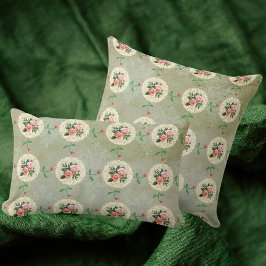 ヴィンテージバラドライグリーンダマスク クッション