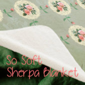 ヴィンテージバラドライグリーンダマスク スローブランケット