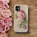 ヴィンテージバラハンド絵を描スタイルバラ iPhone 11 ケース<br><div class="desc">柔らかい中立の背景に咲く美しいヴィンテージバラ。</div>
