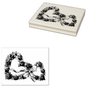 ヴィンテージバラハートフローラかわいらしリース結婚の ラバースタンプ (押印)