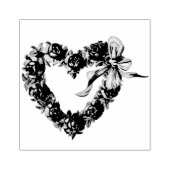 ヴィンテージバラハートフローラかわいらしリース結婚の ラバースタンプ (インプリント)