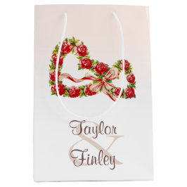 ヴィンテージバラハートリース赤白サンキュー ミディアムペーパーバッグ