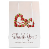 ヴィンテージバラハートリース赤白サンキュー ミディアムペーパーバッグ (裏面)