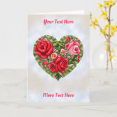 ヴィンテージバラハート カード (黄色い花)