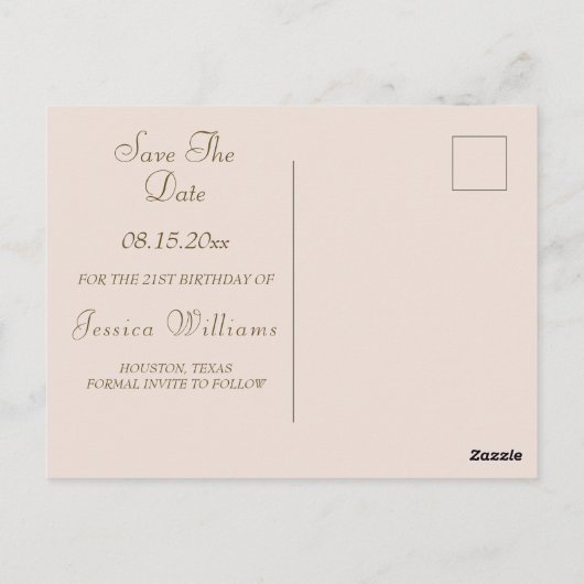 ヴィンテージバラバタフライ、音楽ノートで日付を保存 ポストカード (裏面)