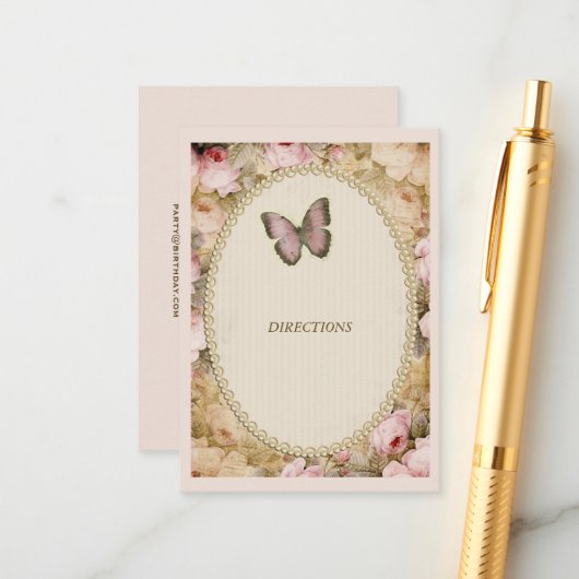 ヴィンテージバラバタフライ、音楽ノートエンクロージャ エンクロージャーカード (正面/裏面インサイチュ)