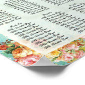 ヴィンテージバラバラ蝶蝶の渦巻き ポスター (角)