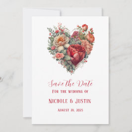 ヴィンテージバラバレンタインデー日付の保存 招待状