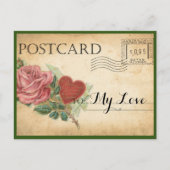 ヴィンテージバラバレンタイン ポストカード (正面)