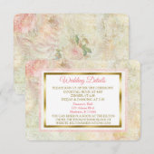 ヴィンテージバラパステル結婚ズ詳細カード エンクロージャーカード (正面/裏面)