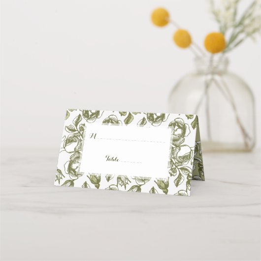 ヴィンテージバラパターンカスタム座席表 プレイスカード (正面)