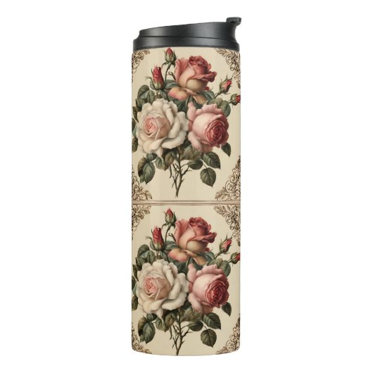 ヴィンテージバラパターンビクトリアンスタイル タンブラー (回転左)