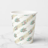 ヴィンテージバラパターン紙カップ 紙コップ (正面)