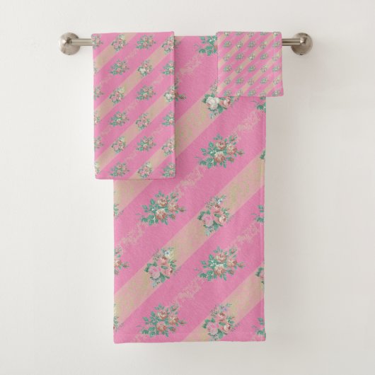 ヴィンテージバラパターン – バスタオルセット (インサイチュ)