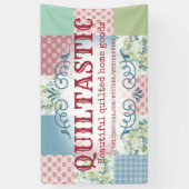 ヴィンテージバラパッチワークキルトキルティングクラフトショー 横断幕 (縦)