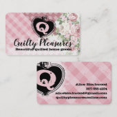 ヴィンテージバラパッチワークキルトキルティングシームストレス 名刺 (正面/裏面)