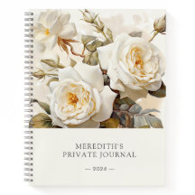 ヴィンテージバラパーソナライズされたアンティークホワイトフローラ