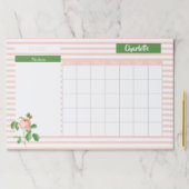 ヴィンテージバラパーソナライズされたフローラ月次カレンダー ペーパーパッド (インサイチュ)