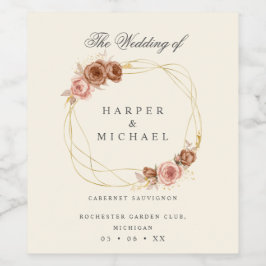 ヴィンテージバラパーソナライズされたリース結婚ワインラボ ワインラベル