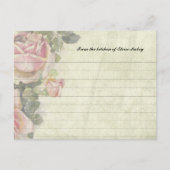 ヴィンテージバラパーソナライズされたレシピカード ポストカード (正面)