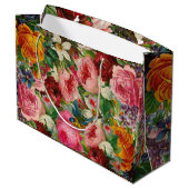 ヴィンテージバラパーソナライズされた抱き枕編集文字 ラージペーパーバッグ (裏面アングル)