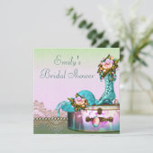 ヴィンテージバラパールピンクブライダルシャワー 招待状 (スタンド正面)