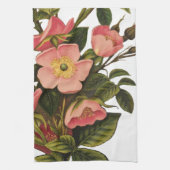 ヴィンテージバラビューティフルピンクボタニカル キッチンタオル (縦)