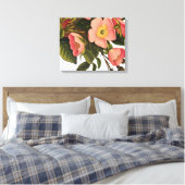 ヴィンテージバラビューティフルピンクボタニカル キャンバスプリント (インサイチュ (寝室))
