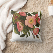 ヴィンテージバラビューティフルピンクボタニカル クッション (ブランケット)