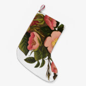 ヴィンテージバラビューティフルピンクボタニカル スモールクリスマスストッキング (正面 (吊り時))