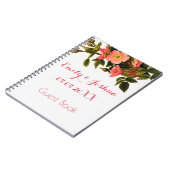 ヴィンテージバラビューティフルピンクボタニカル ノートブック (左側)