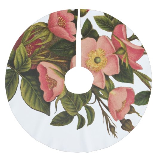 ヴィンテージバラビューティフルピンクボタニカル ブラッシュドポリエステルツリースカート (正面)