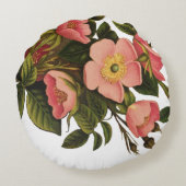 ヴィンテージバラビューティフルピンクボタニカル ラウンドクッション (裏面)