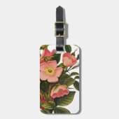 ヴィンテージバラビューティフルピンクボタニカル ラゲッジタグ (正面縦)