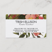 ヴィンテージバラビューティフルピンクボタニカル 名刺 (裏面)