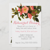 ヴィンテージバラビューティフルピンクボタニカル 招待状 (正面/裏面)