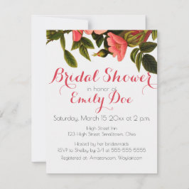 ヴィンテージバラビューティフルピンクボタニカル 招待状