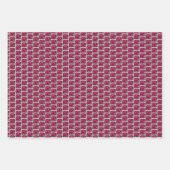 ヴィンテージバラピンクと緑の花の模様ラップ ラッピングペーパーシート (正面)