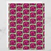 ヴィンテージバラピンクと緑の花柄 (正面/裏面)