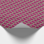 ヴィンテージバラピンクと緑の花柄 ラッピングペーパー (角)