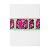 ヴィンテージバラピンクと緑の花柄 招待状ベリーバンド (裏面例)