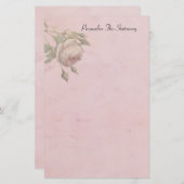 ヴィンテージバラピンクパーソナライズされた文具 便箋 (正面/裏面)