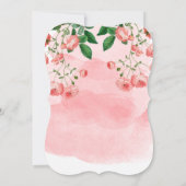 ヴィンテージバラピンクフローラボ結婚タニカル 招待状 (裏面)