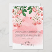 ヴィンテージバラピンクフローラボ結婚タニック サンキューカード (正面)